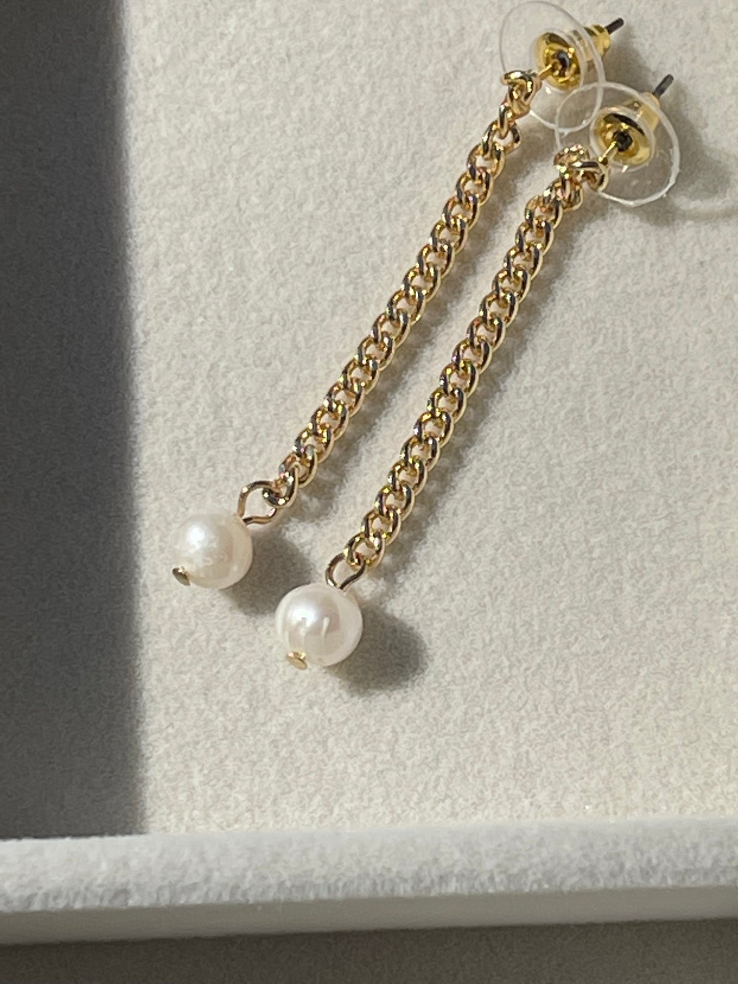 Pearl & Chain Drop Earrings